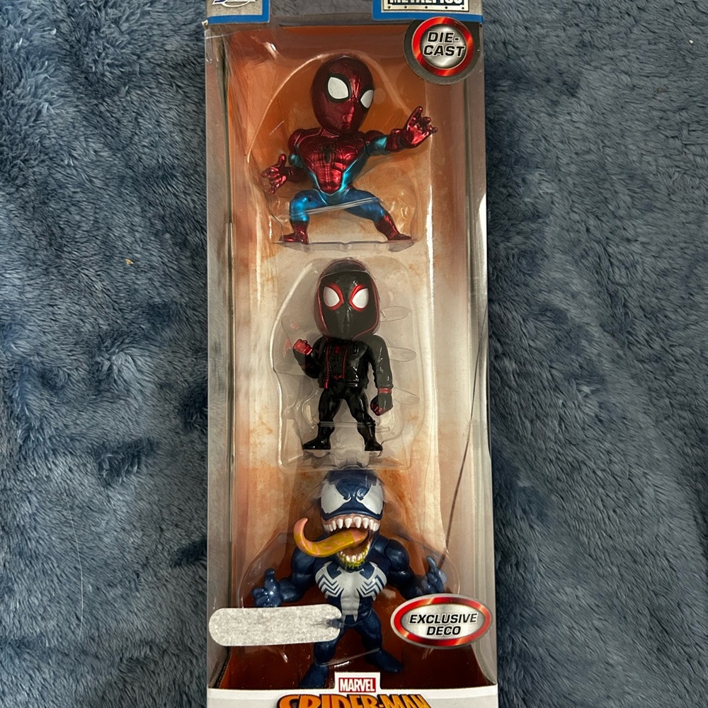 Marvel Spider-Man Die-Cast Action Figures - Red, Black, Blue